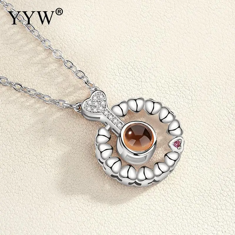 Круглое розовое золото свадебное ожерелье s серебряные ювелирные изделия 100 язык