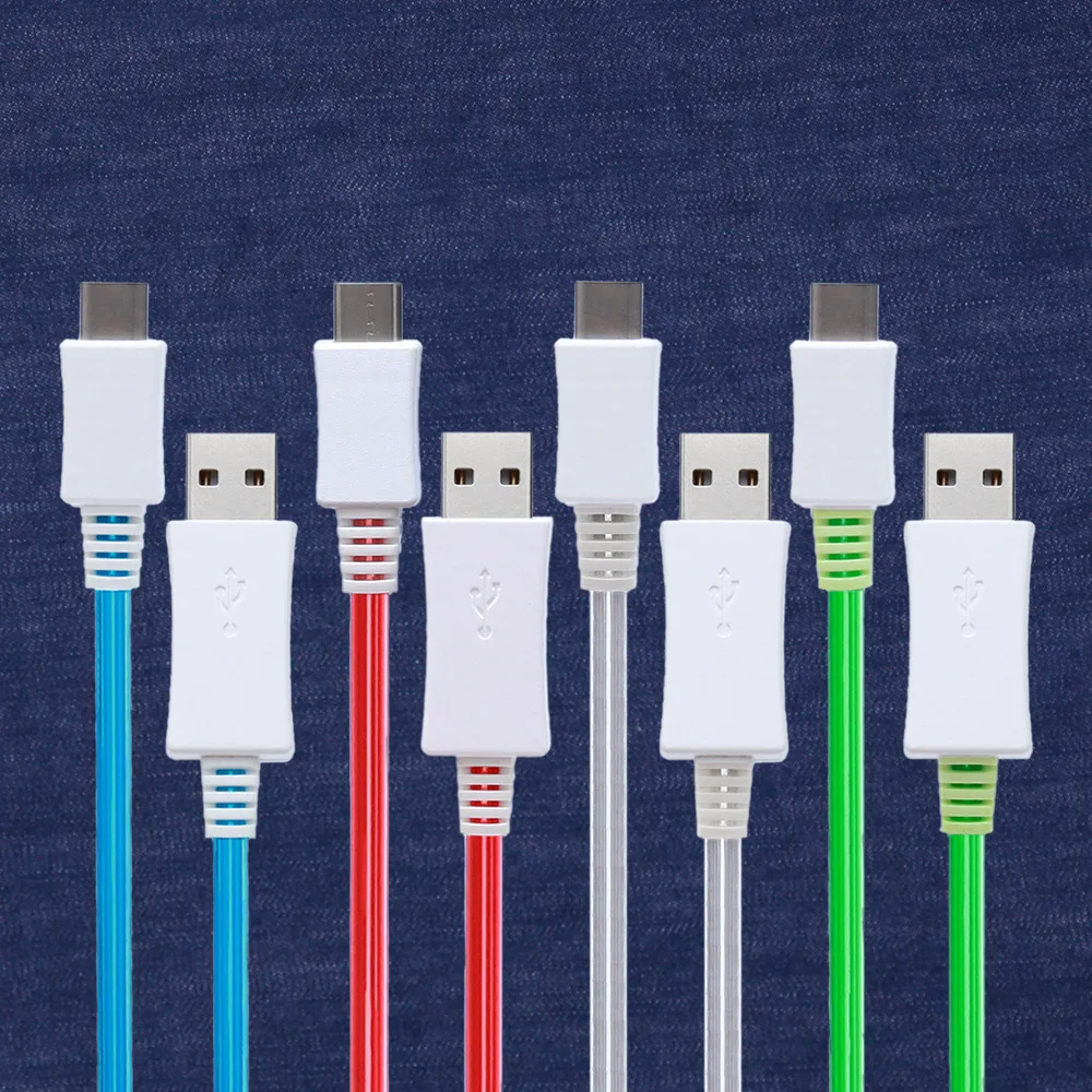 Светодиодный светящийся Micro USB Type C зарядный кабель для Huawei P30 Pro Honor 10i 9 Lite Xiaomi Redmi Note
