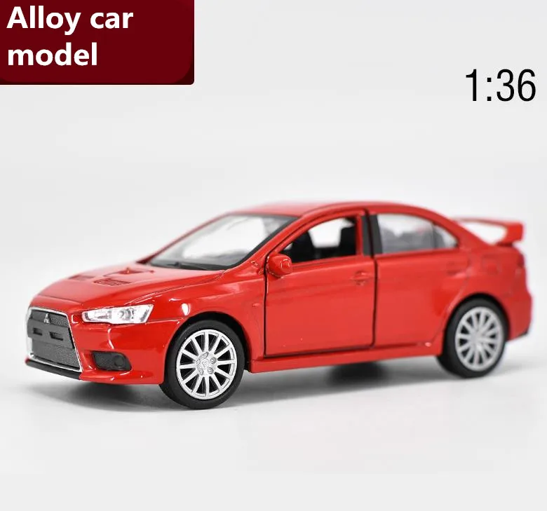 Игрушечные машинки Mitsubishi lancer EVO металлические модельные игрушки из сплава с высокой имитацией литья под