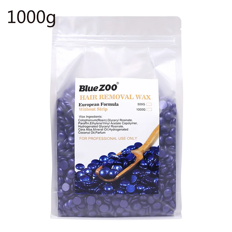 1000g 500gHard восковые гранулы, без полосок, для депиляции, горячая пленка, твердый бразильский воск, крем для удаления волос, для удаления волос на лице - Цвет: 1000g