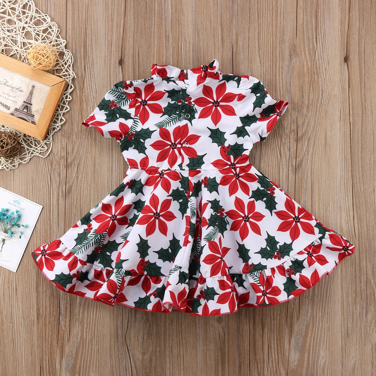 Summer Kids Baby Girls Princess Flower Floral Short Sleeve Dress Outfit Sundress | Детская одежда и обувь