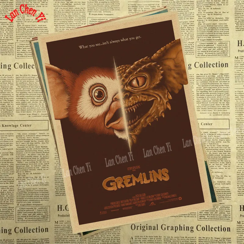 Сливовый Gremlins Фэнтези фильм ужасов крафт бумага Плакат кафе высокое качество печати рисунок ядро декоративная живопись - Цвет: Сливовый