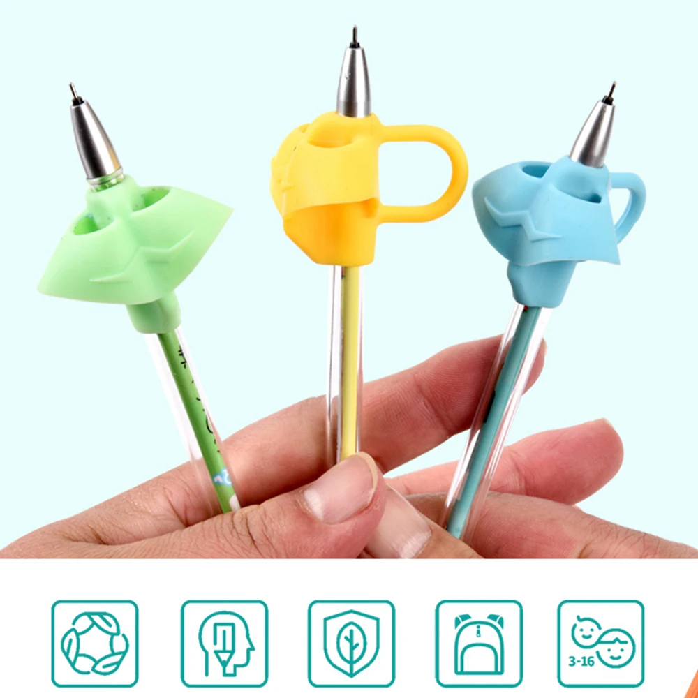 3 шт./компл. детский карандаш держатель письменный корректор дети силиконовая