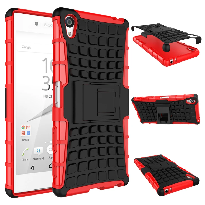 Чехол для Sony Z5 Premium E6833 E6883 Heavy Duty Armor Противоударная гибридная подставка жесткий