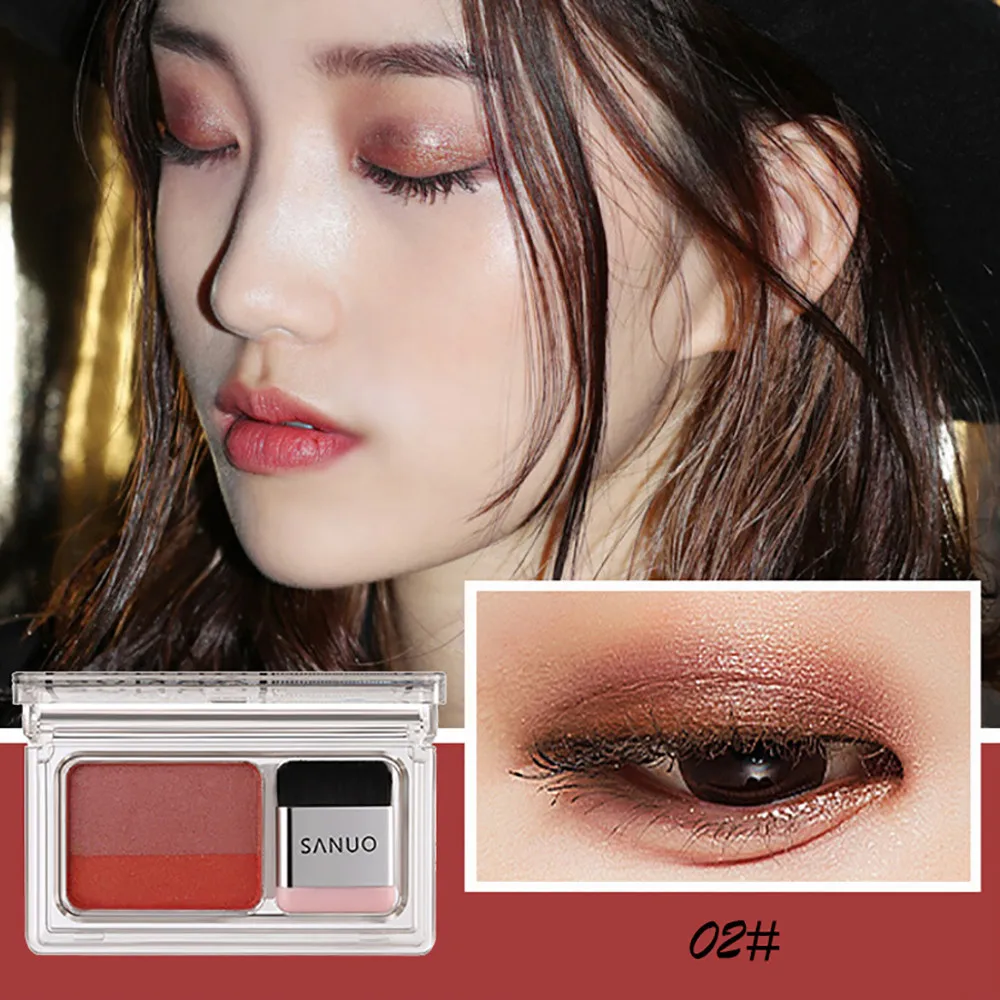 Женские тени для век 2 цвета ленивых глаз пудра Радужный Блеск макияж красота