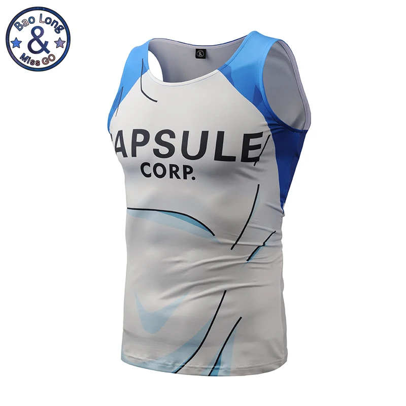 

Mr.Bao Long Brand Clothing Summer Male Sleeveless 3D Print Anime Trunks Tank Top Fitness Tight Vest M-3XL