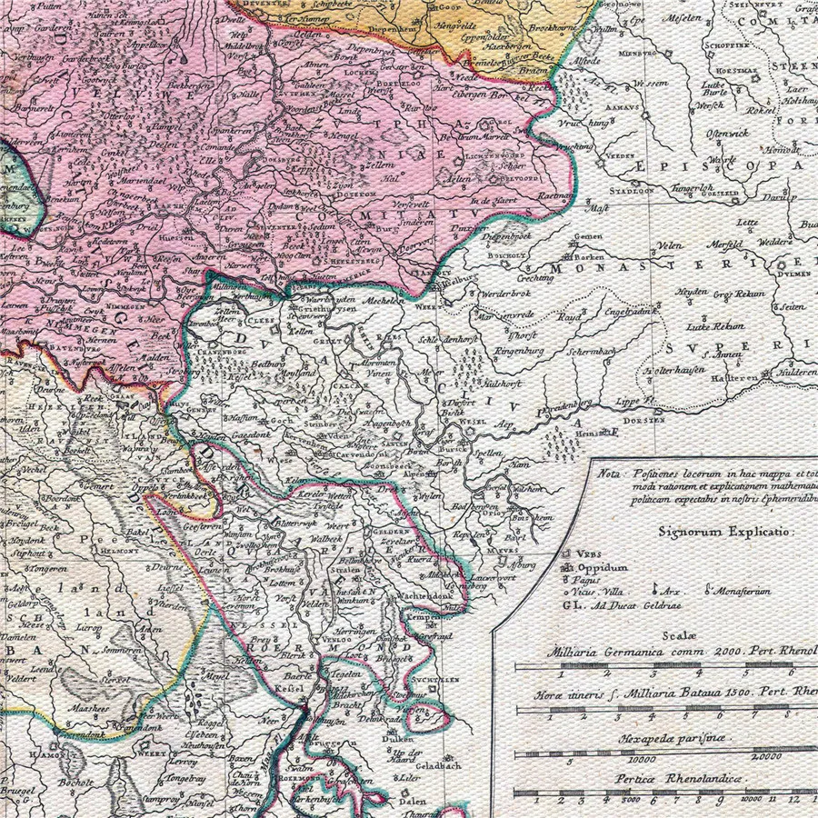 Крупногабаритная карта Нидерландов Классическая Картина на холсте Настенная