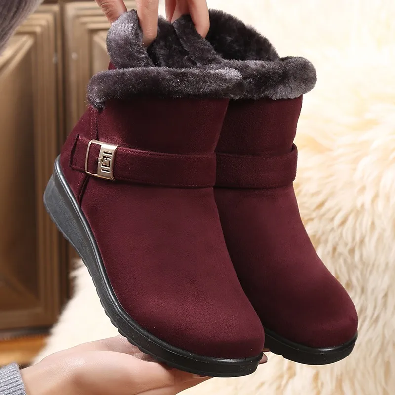 Зимние женские ботинки новинка 2018 года зимние из искусственной замши на молнии