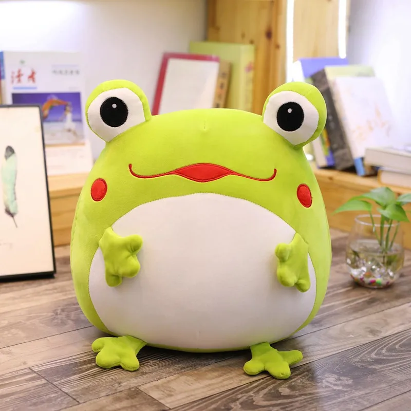 Frog-2 35cm Cute Expression Frog Plush Toy Soft Cartoon Animal Frog Stuffed Doll Sofa Bed Pillow Cushion Household Items Kids Best Gift - Цвет: Frog-2