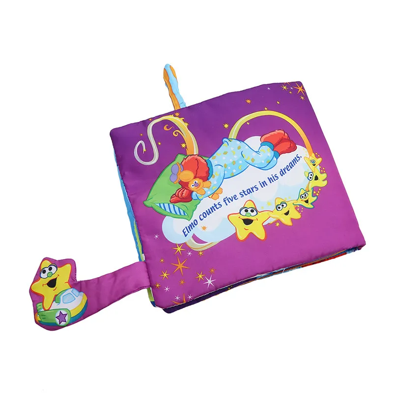 Мягкая игра Goodnight 3D Моющаяся Ткань Книга мерцание Elmo Младенцы книги на ночь
