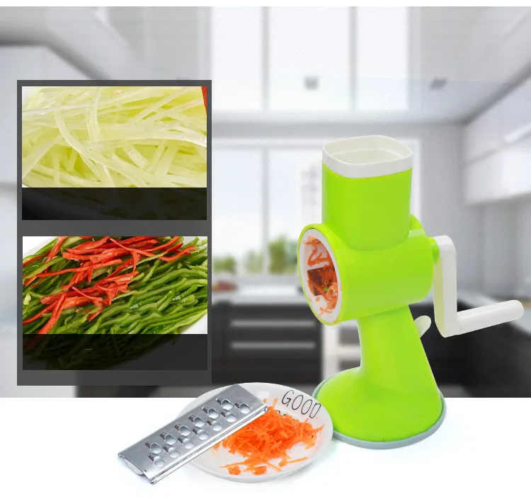 

1PC Manual Slicer Vegetable Cutter with 3 Stainless Steel Blades Onions Potato Carrot Grater Slicer Kitchen Tools OK 0522