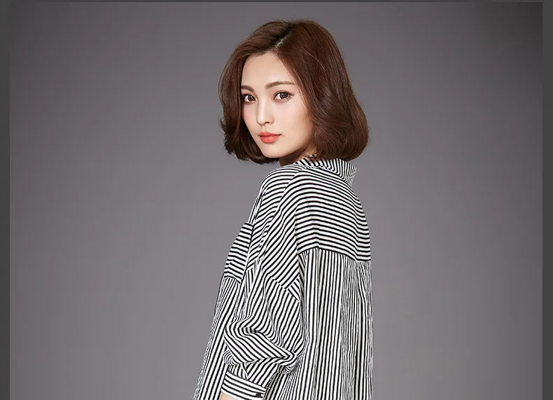 2016 Осень Новый Большой Размер Длинные Полосы Досуг Рубашка|shirt embroidery|shirt leopardshirt slim