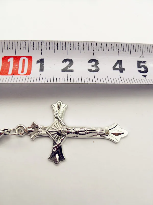 Модные Белые пластиковые бусы католический крест подвеска ожерелья ручной