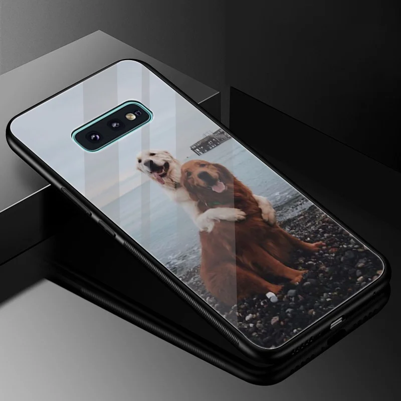 Чехол из закаленного стекла Desxz Dog Golden Retriever для Samsung Galaxy S7 Edge S8 S9 Plus S10 Note 8 9 |