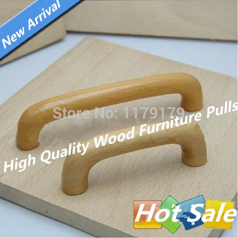 

Free shipping hole space 96mm(3.8")") wood pulls knobs ,wood,clear varnish drawer cabinet cupboard wardrobe pulls knobs B2196