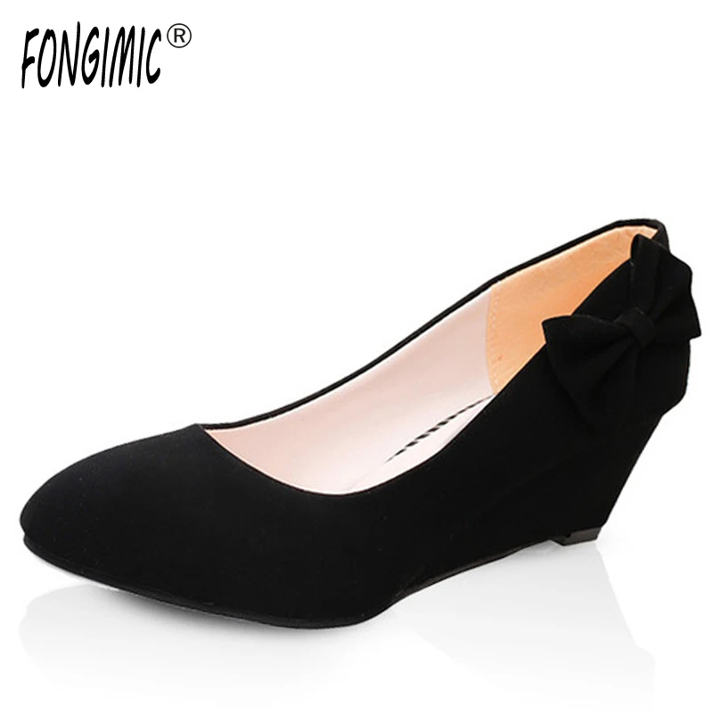 Fongimic Для женщин Весна туфли-лодочки на танкетке модные Повседневное