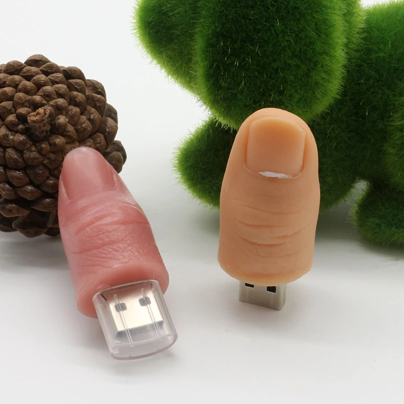 Модель человеческого пальца USB флеш-накопитель 4 ГБ 8 ГБ 16 ГБ флеш-накопитель 32 Гб 64 Гб карта памяти Забавный мультфильм креативная флеш-память, переносной usb-накопитель