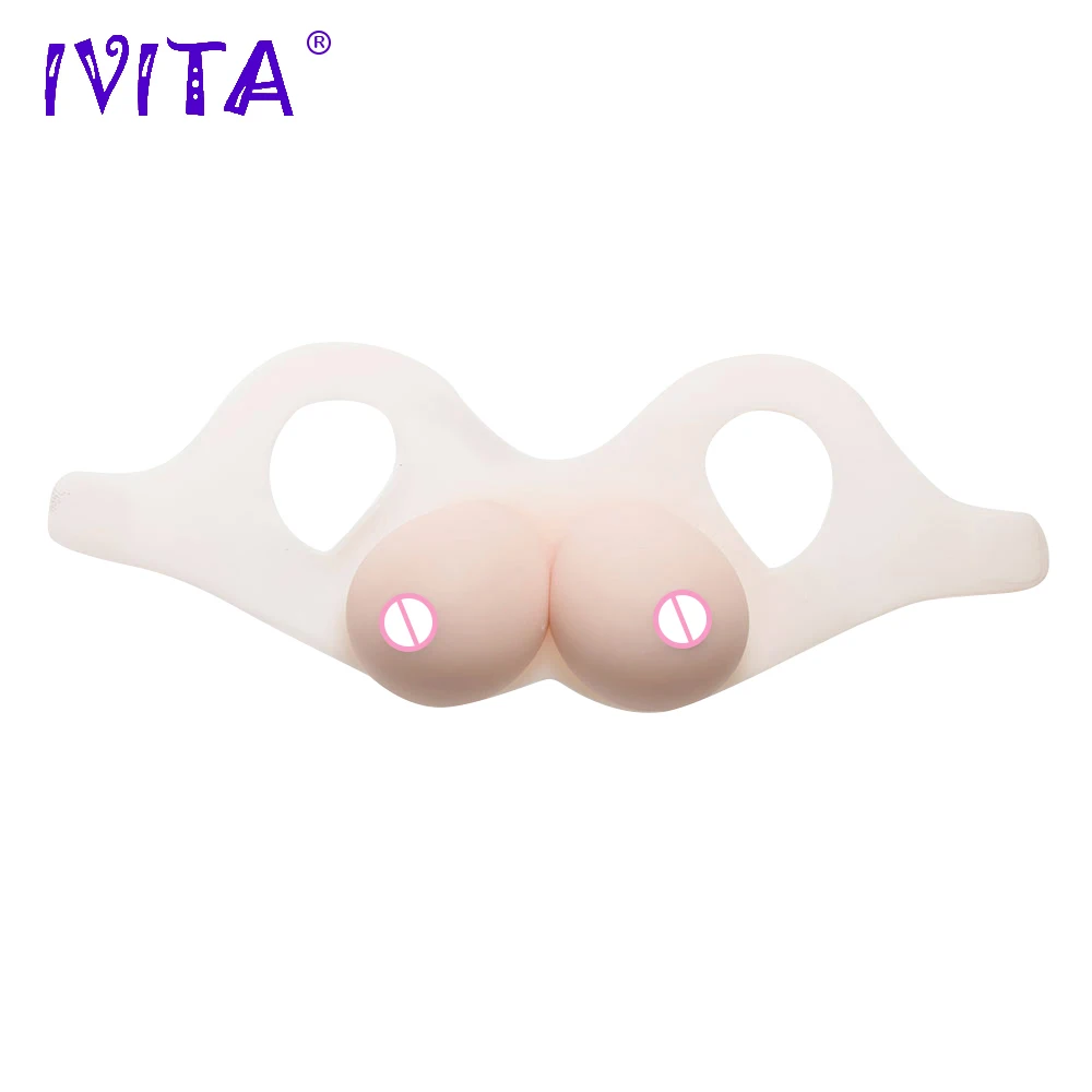 Реалистичная белая силиконовая накладка на грудь IVITA 2400 г искусственные