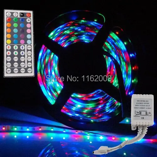 5 м/рулон гибсветодиодный светодиодная ленсветильник RGB SMD 300 (IP20) с пультом ДУ на 44