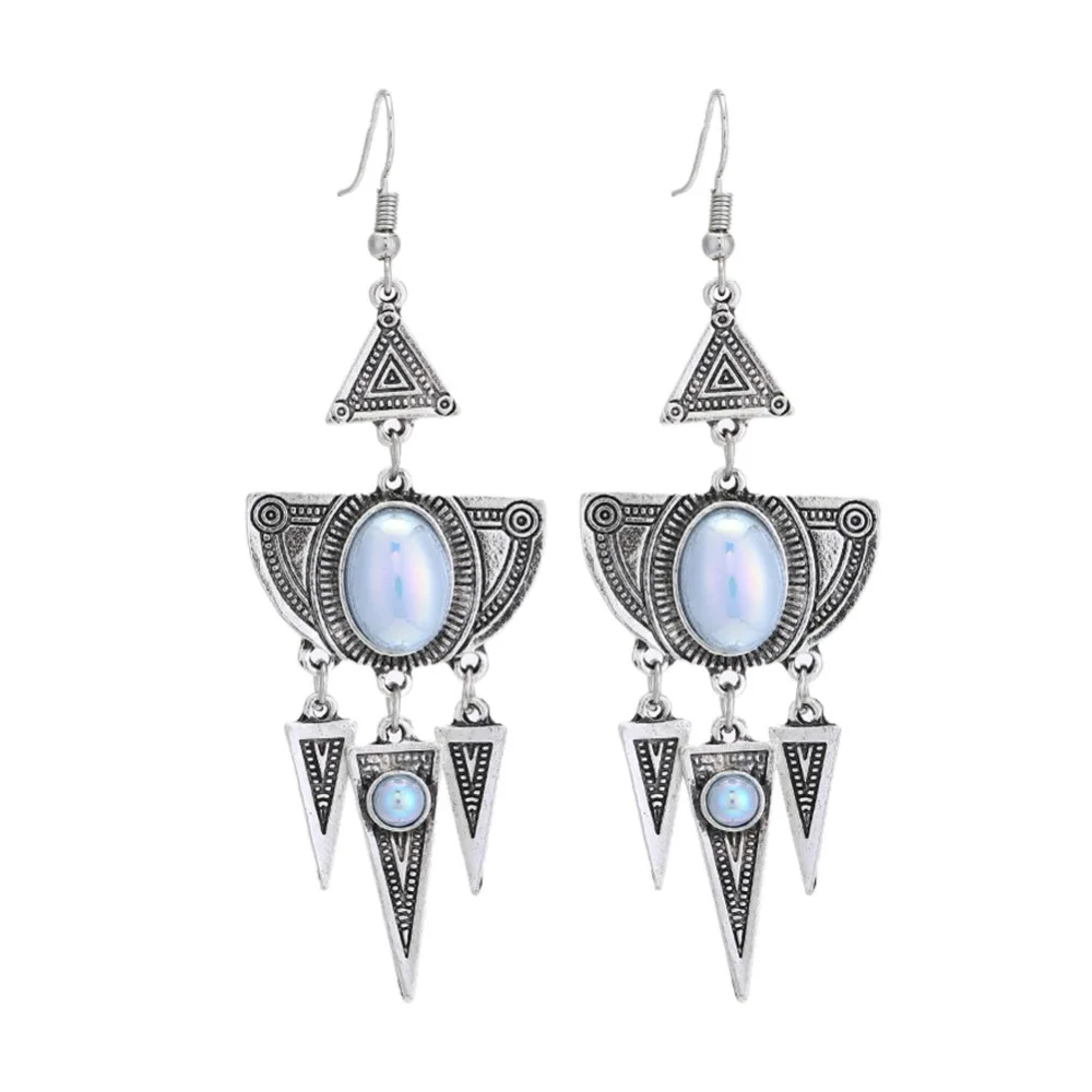 MESTILO Boho Винтаж Щепка жемчужной Овальный Треугольники Jhumka кисточкой серьги для