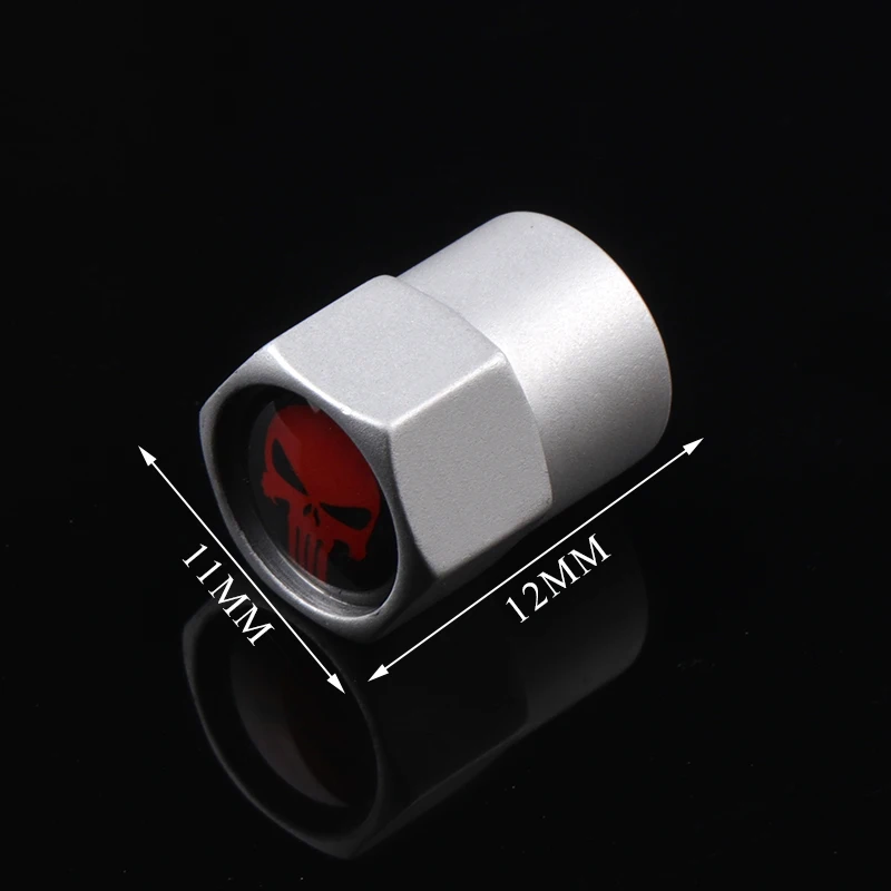 4 шт. металлическая для машины Призрак Череп Каратель шин клапан крышка s авто