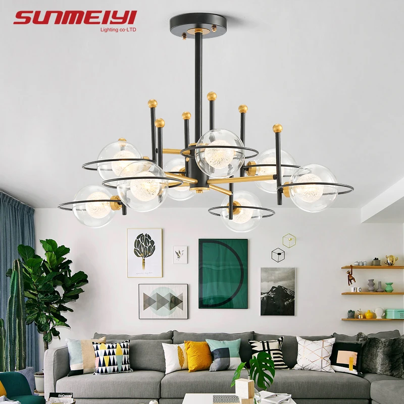 Современная в виде стекляного шара светодиодный люстры для гостиной кафе lustre