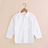 classic solid baby boys shirts cotton children shirt school boys jersey kid blouse student uniform shirt girl blouse top white