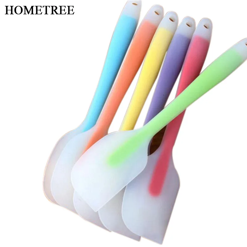 

HOMETREE Kitchen Silicone Spatula Food Grade Non Stick Butter Cooking Silicone Spatula Cookie Pastry Scraper Baking Tools H94