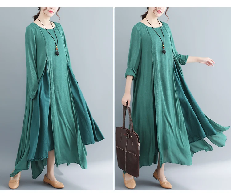 DIMANAF, женские длинные платья, хлопок, лен, элегантные, для девушек, Vestidos, осень размера плюс, женская одежда, свободное, соединенное, винтажное платье