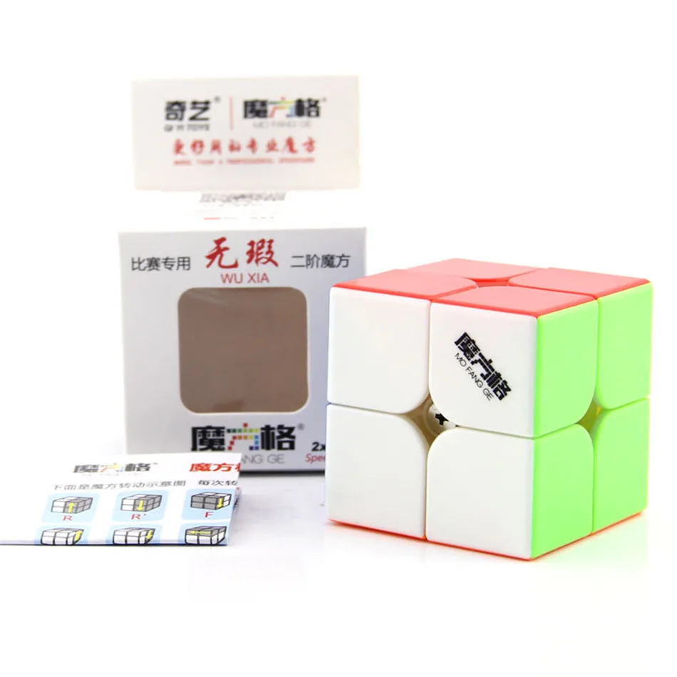Qiyi mofangge Wuxia M 2x2 кубик рубика Магнитный скоростной куб черный Stickerless пазл 50 мм