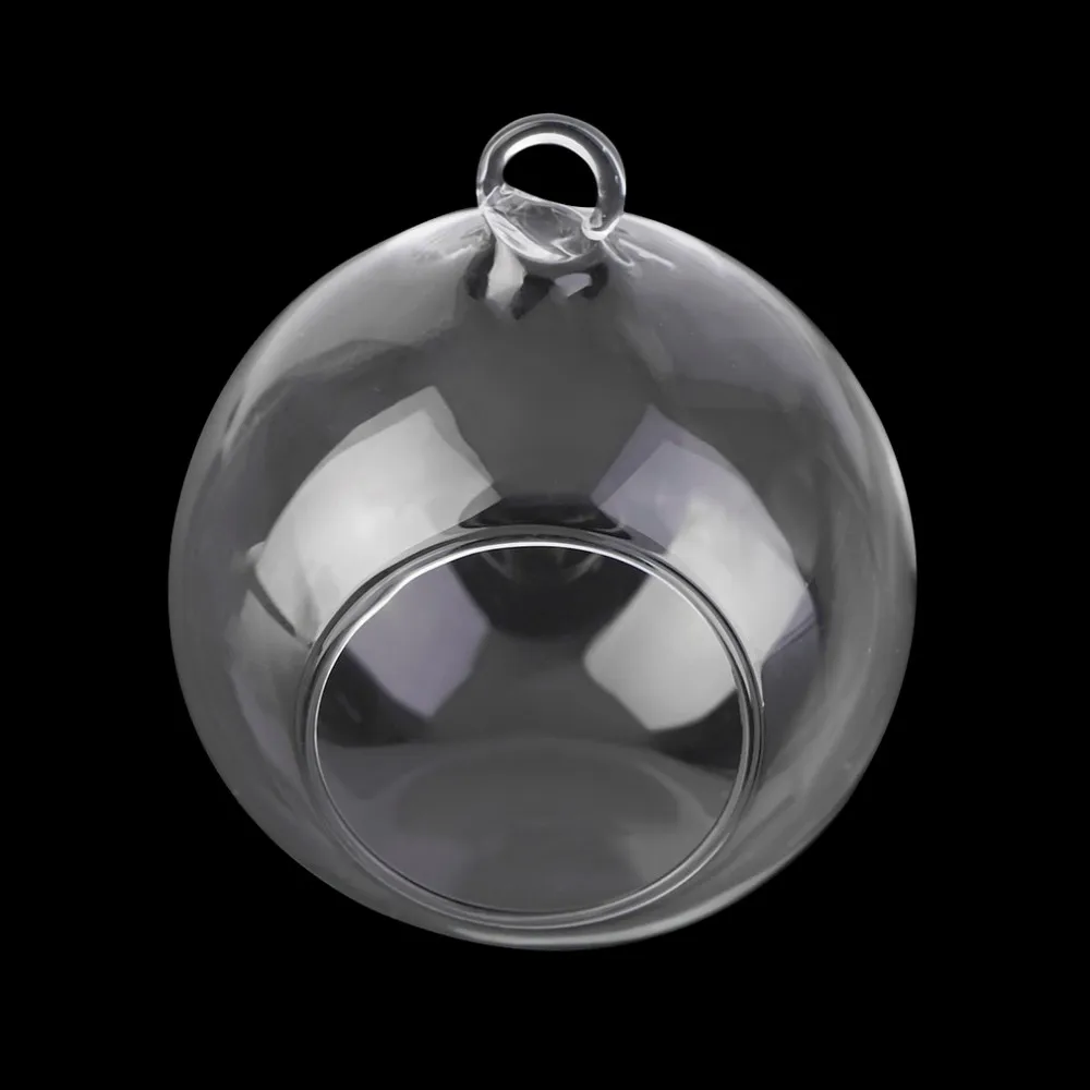 8cm Hanging Glass Flowers Plant Vase Stand Holder Terrarium Container