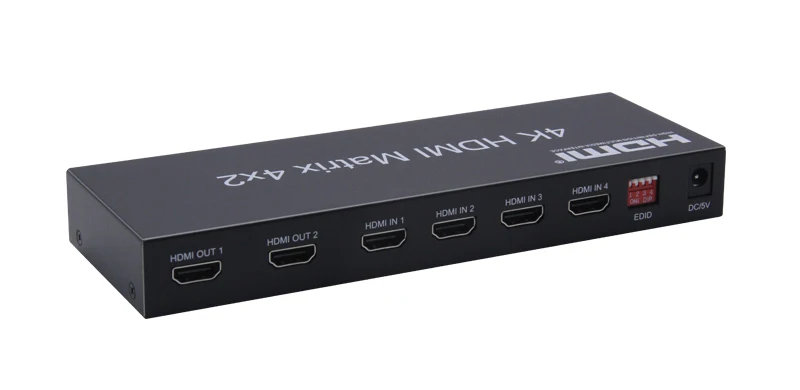 4K x 2K HDMI матричный коммутатор 4x2 HDMI разветвитель с 2 оптическими и стерео выходами с ИК-пультом с поддержкой HDMI V1.4/3D