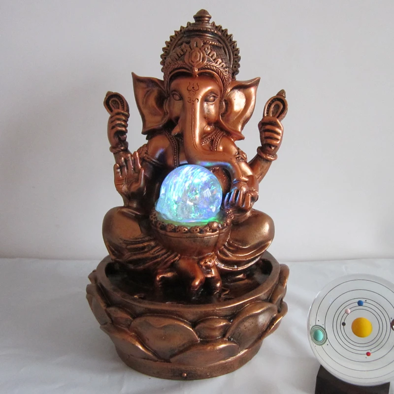 God Ganesha Lucky Rockery Фонтан Декоративный фэншуй Настольный орнамент комнатный влажность Новогоднее Рождественское украшение для дома