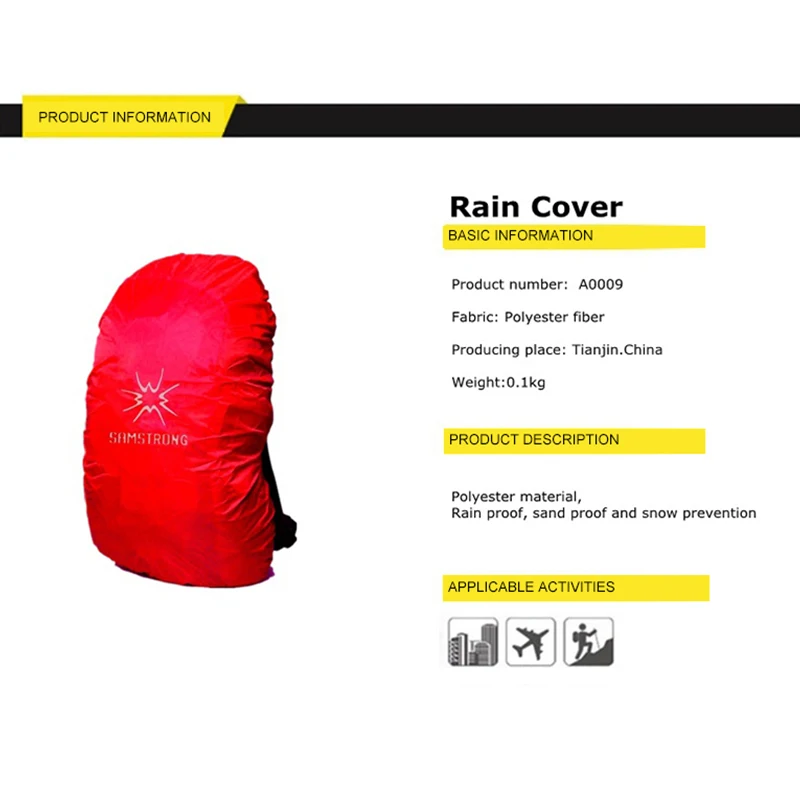 Samstrong Waterproof Rain Cover Backpack Outdoor Mud Dust Bag Climbing Hiking Travel Kits Suit For 20L-35L-50L-70L | Спорт и