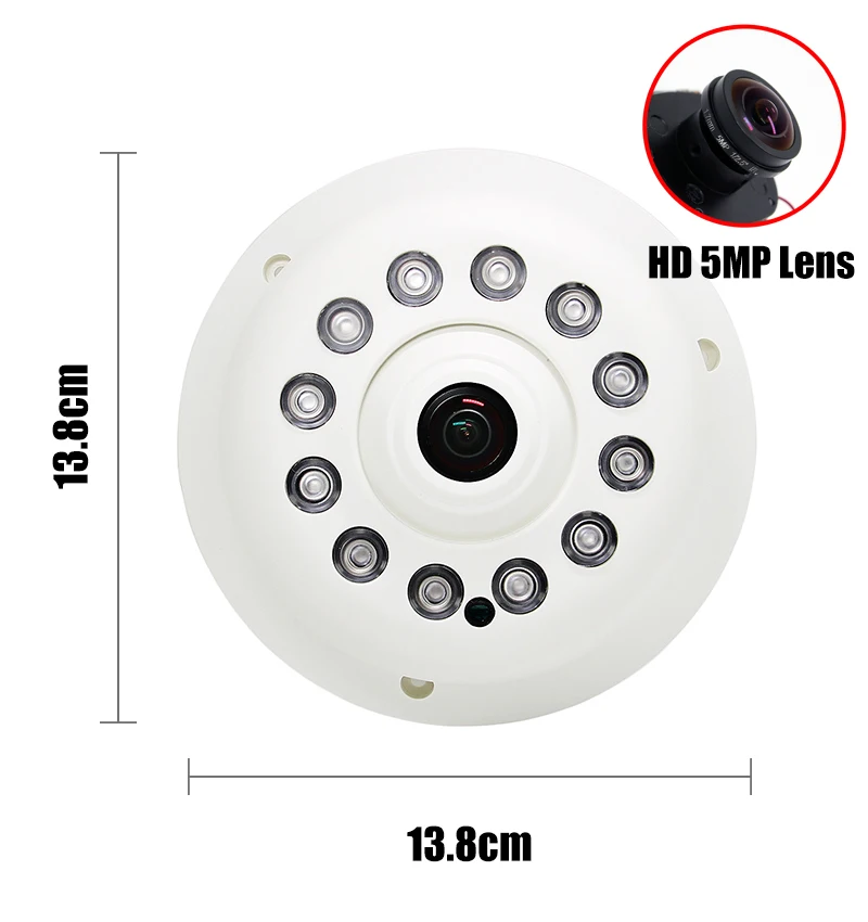 Рыбий глаз FHD 1920x1080 P 2.0MP IP камера 12 LED ИК панорамная безопасность ночное видение ONVIF