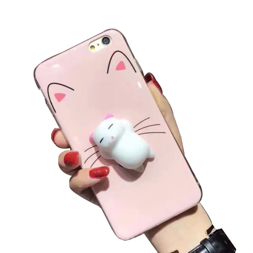 Милый чехол для мобильного телефона мягкий силиконовый стерео iPhone 7plus с