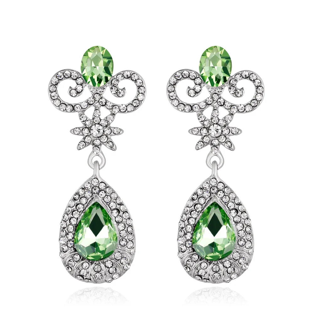 6 цветов Кристалл Длинные серьги для Для женщин элегантные горный хрусталь