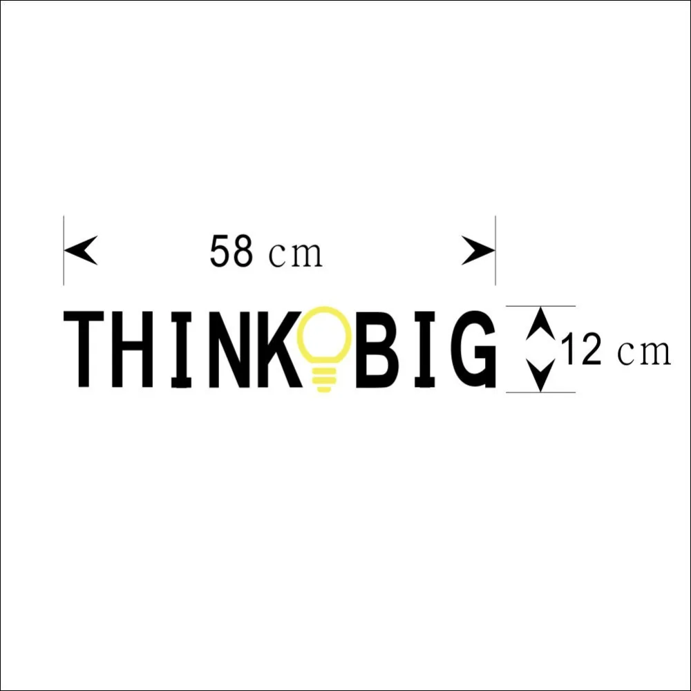Free shipping 1 set Creative Wall sticker Quotes Think Big vinyl Sticker Quote Decal Art ZY8251 House Decor | Дом и сад