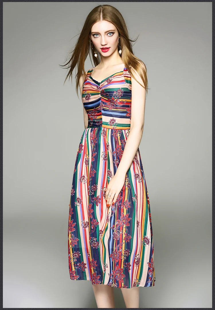 Летнее новое женское вечернее платье высокого качества без рукавов бретелек