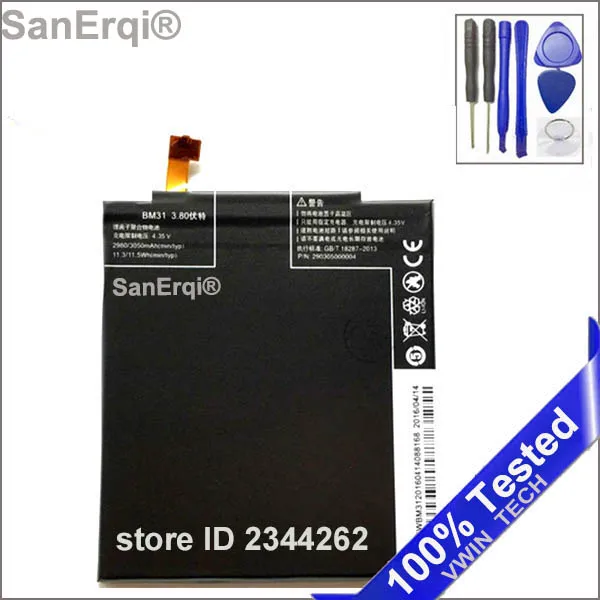 

SanErqi For Xiaomi mi3 battery BM31 3050mAh Replacement Battery For xiaomi 3 m3 Mobile Phone Battery