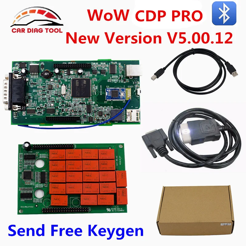 Обновление версии V5.00.12 WOW CDP БД автомобиля диагностический сканер V5.008 R2 WoW Bluetooth с