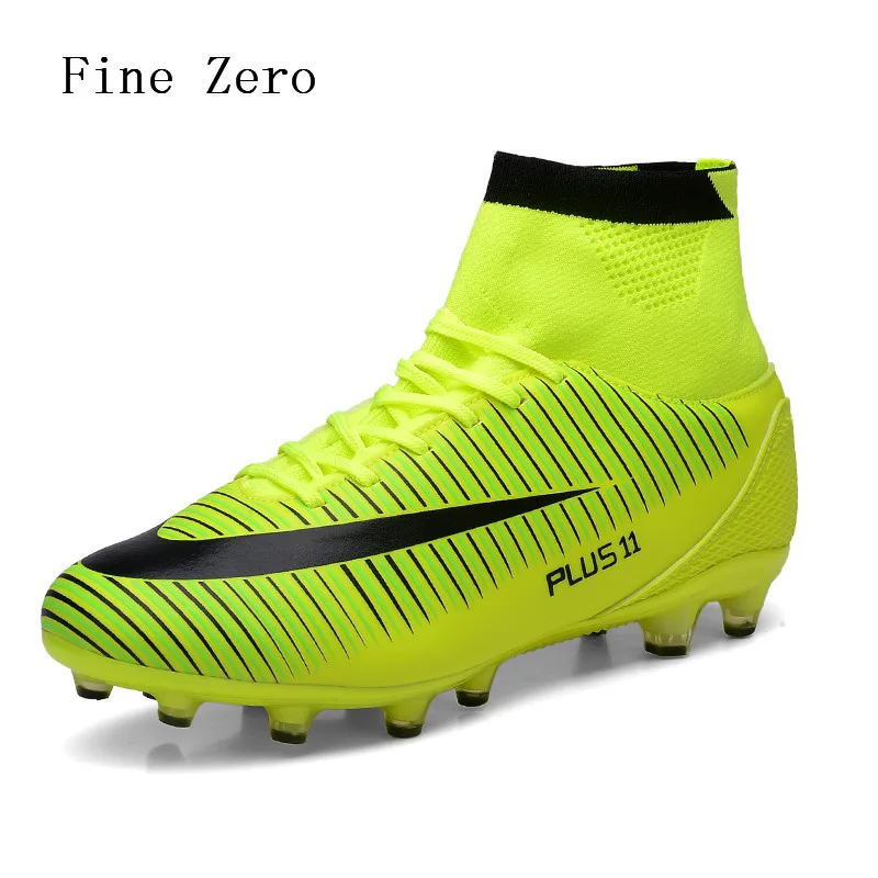 

Plus Size 39-46 Mens Outdoor Football Shoes High Ankle Soccer Boots With Socks Zapatillas Futbol Sala Hombres male sneakers