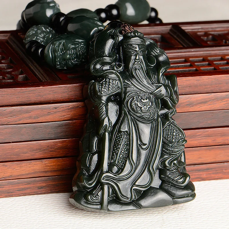 Подлинное и Tian Yuqingyu мужское ожерелье Guangong кулон этот пожизненный Guanyu Wucai God
