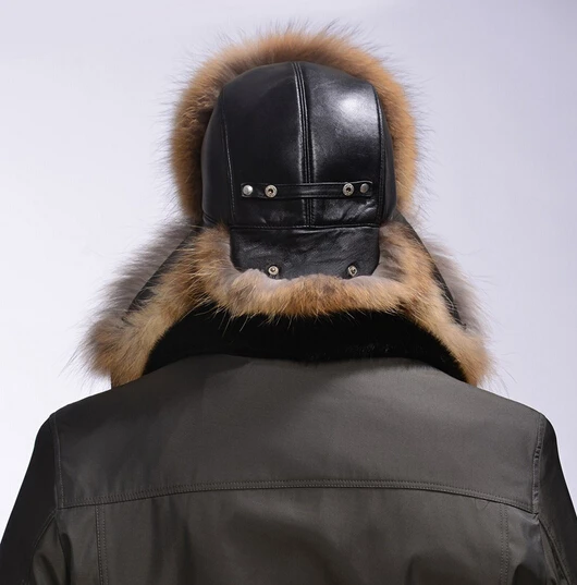 Шапка бомбер мужская из натурального меха енота на зиму 2017|fur hat men|bomber hatmens bomber |