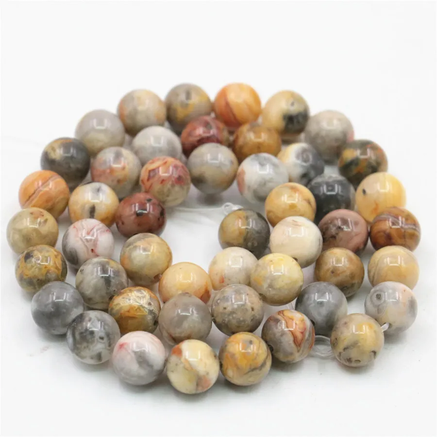 6 8 10 mm Accessories Round Brown Bamboo Leaf Onyx Stone Beads For Necklace Bracelet Women Girl 15inch DIY Jewelry Making Design | Украшения