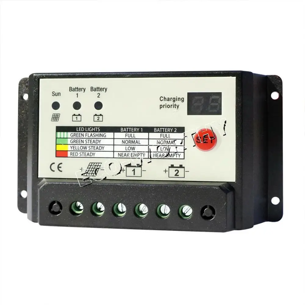 ECOworthy 10A/20A/60A ЖК дисплей/CMG температурная компенсация/Двухэлементный Солнечный