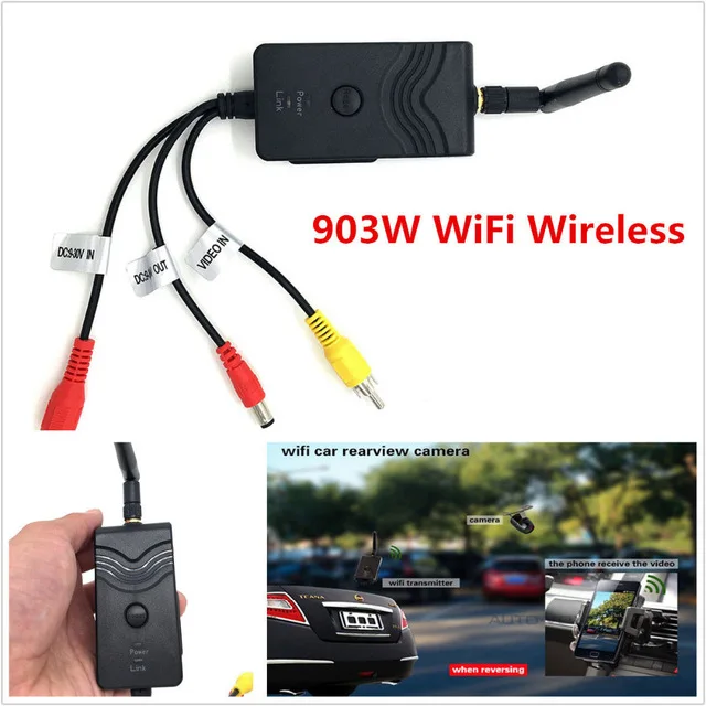 Wi-Fi камера для автомобиля 903 Вт беспроводной передатчик Автомобильная камера заднего вида монитор 30FPS разъем пост. Тока для смартфонов iPhone X Android W