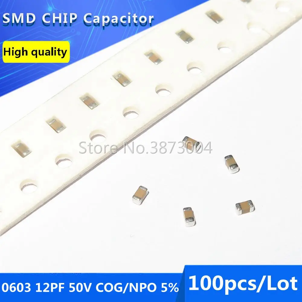 100 шт. 0603 12PF 50 в COG/NPO 5% SMD чип конденсатор | Обустройство дома