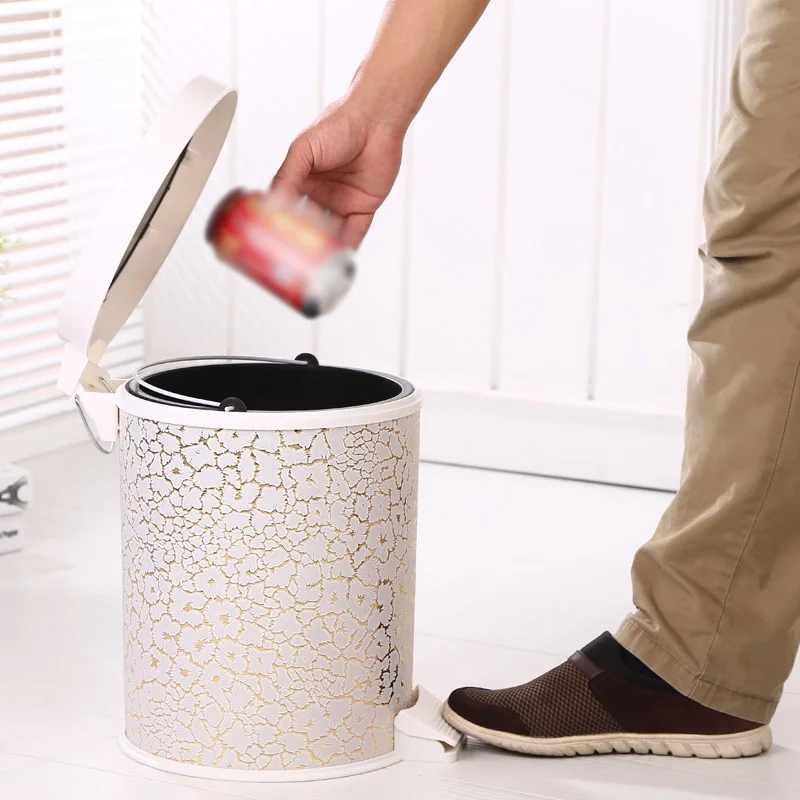 Европейский бытовой мусорный бак для педалей креативный пластиковый бак|plastic trash