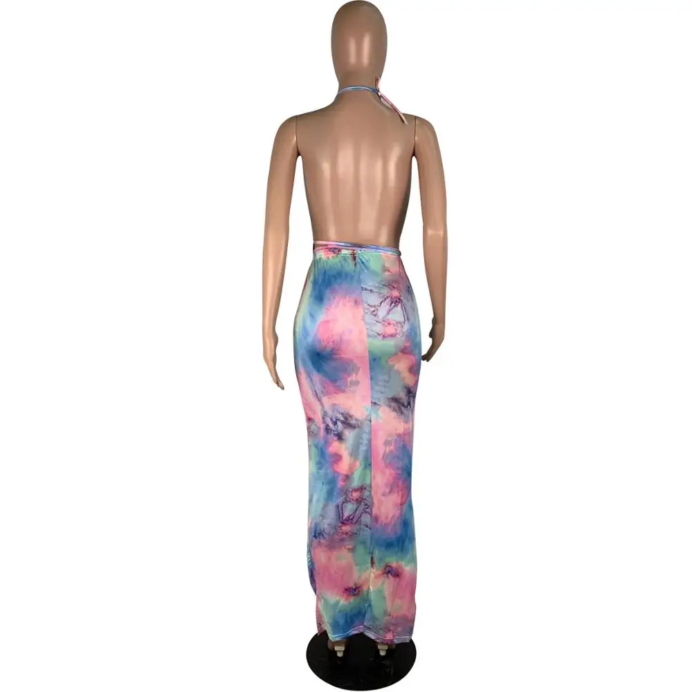 2019 Новая женская летняя обувь вареный galaxy Печать с лямкой через шею вырезами